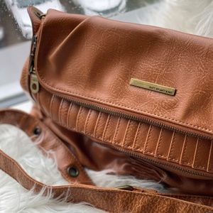 Tan Matt & Nat Crossbody Purse with Brass Accents